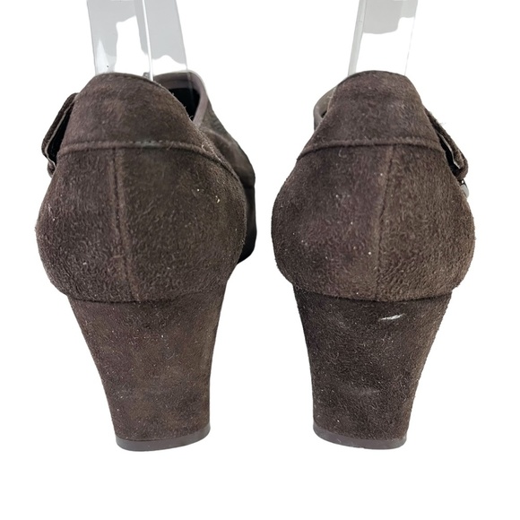 STUART WEITZMAN Chocolate Brown Genuine Leather Suede High Heels Shoes 9.5 W - Picture 6 of 16